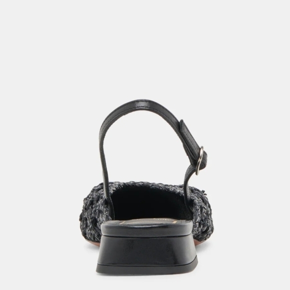 🔹️Dolce Vita🔹️ Made In Italy Black Woven CYNDI  Slingback Flats - Picture 6 of 8